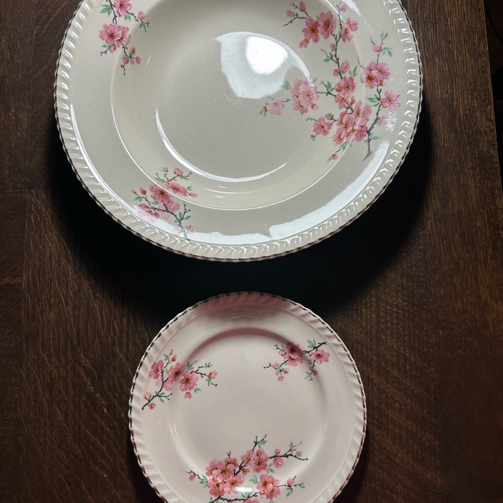 Cherry Blossom Dinnerware Set - cream and Pink